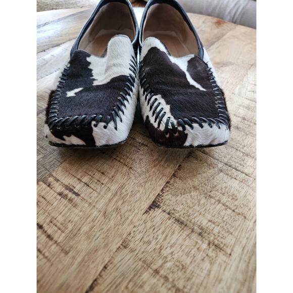 Pied A Terre Cow Calf Hair Loafers Women's Size 37.5 Slip On Made in Italy - Picture 11 of 11